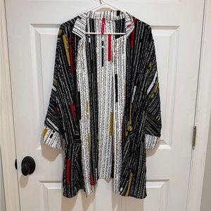 Stylish Black and White Striped Women's Blazer